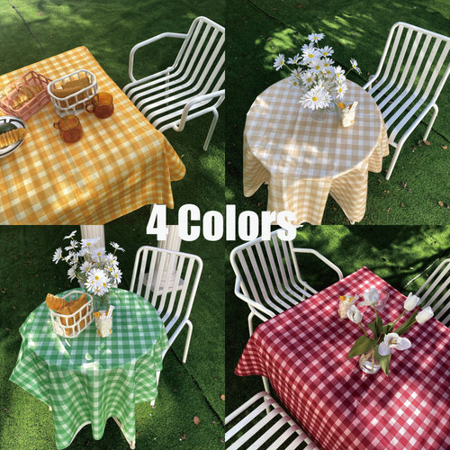 INS Korean style desk tablecloth small fresh plaid tablecloth background cloth bedroom soft decoration dormitory matching