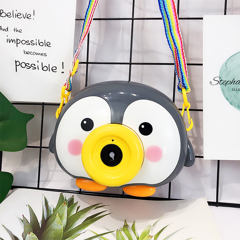 地摊货儿童电动企鹅泡泡机小猪自动吹泡泡相机甜甜圈泡泡水枪玩具