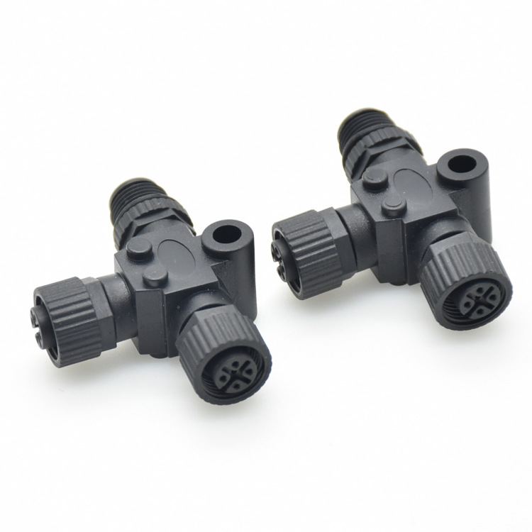 M12防水连接器NMEA2000接头T型船舶CAN现场总线12mm三通航空插头-阿里巴巴