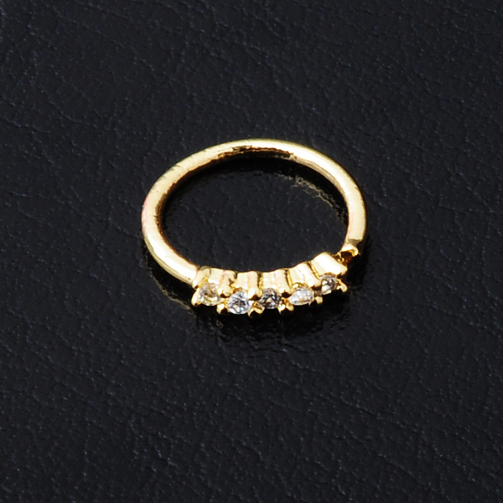 fashion inlaid zircon flower copper nose stud ear clip