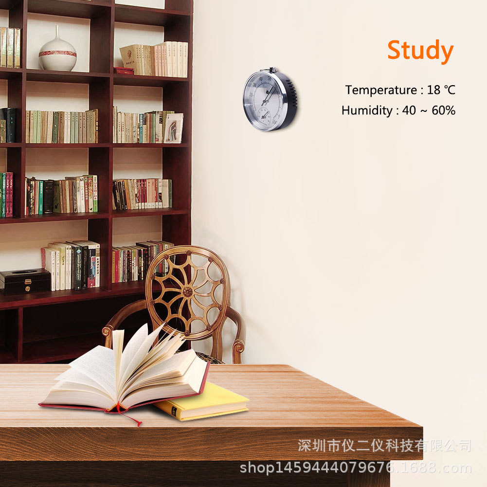 10CM挂环温湿度计高精度家用室内温湿度计药房仓库办公室HT9100