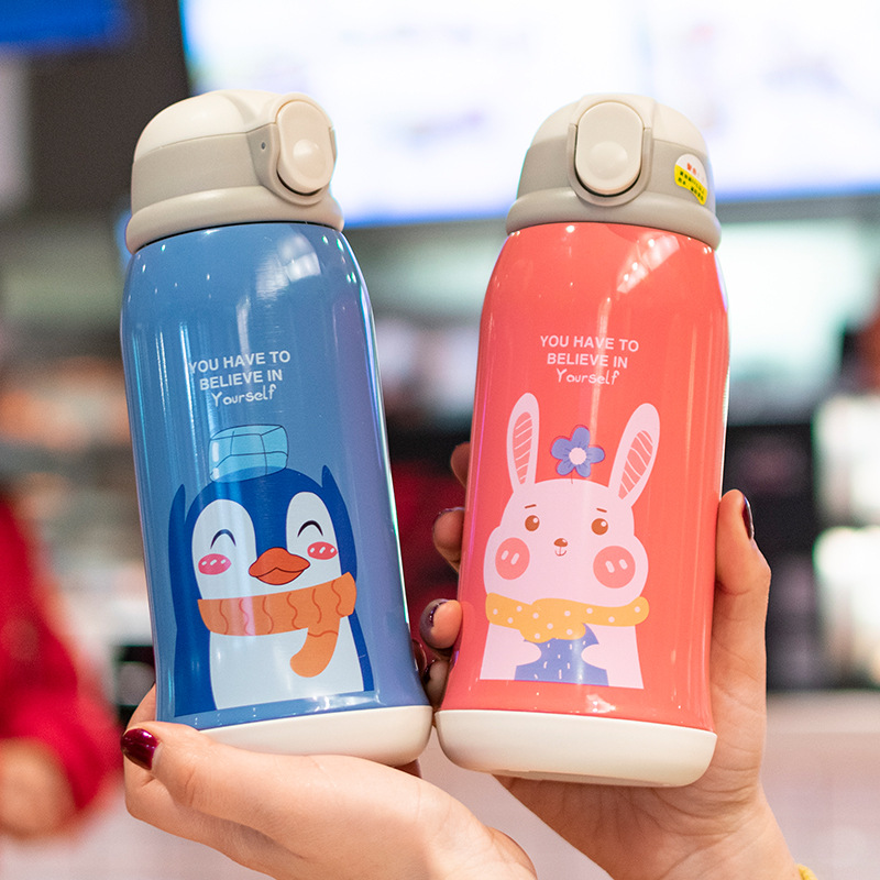 厂家直销儿童保温杯304不锈钢带吸管两用幼儿园学生防摔户外水杯|ru