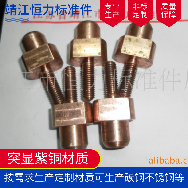 厂家供应突显紫铜材质非标紧固件紫铜突显螺栓