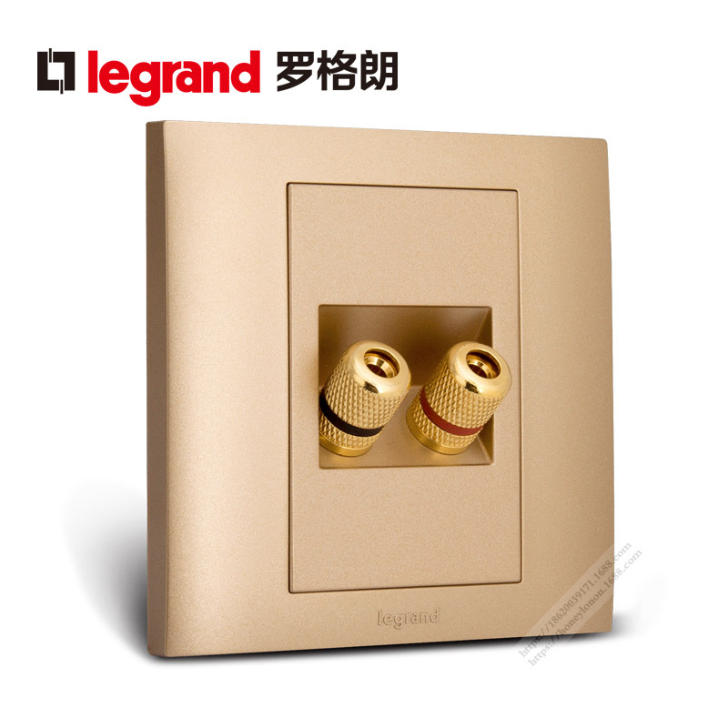 Legrand/罗格朗 仕界系列 一位音箱插 香槟金HCM8-C2