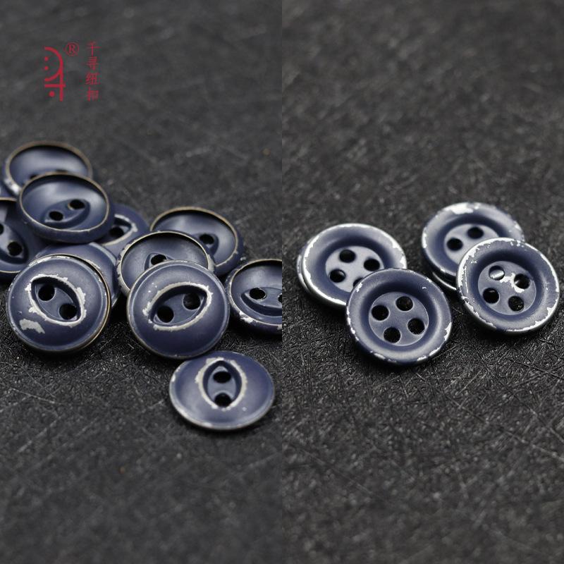 Distressed Blue Fisheye Brass Buttons Ami Khaki Work Shirt Buttons Japanese Men's Cardigan Buttons