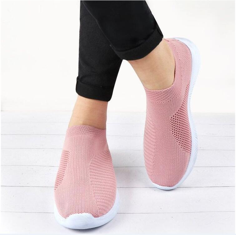 Women Sneakers Slip On Flyknit Shoes Lad...