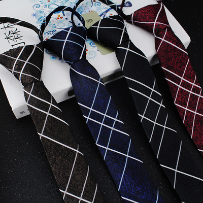 goods in stock Wholesale and retail One piece On behalf of man Jacquard weave necktie lattice Drawstring Button Easy draw necktie