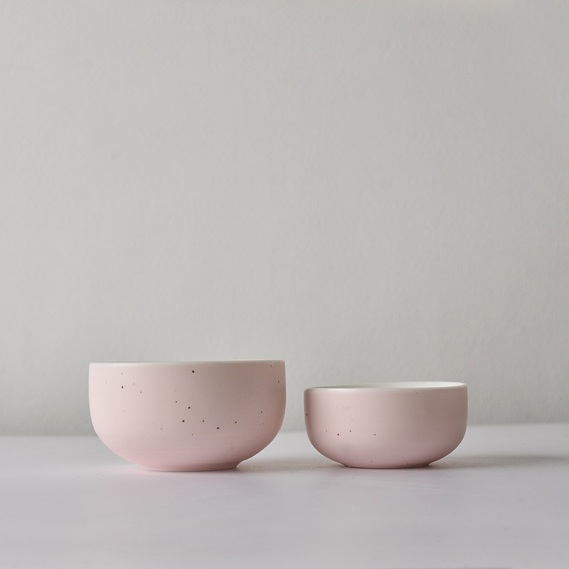 粉色系陶瓷品茗杯 定窑功夫茶具茶杯个人主人杯