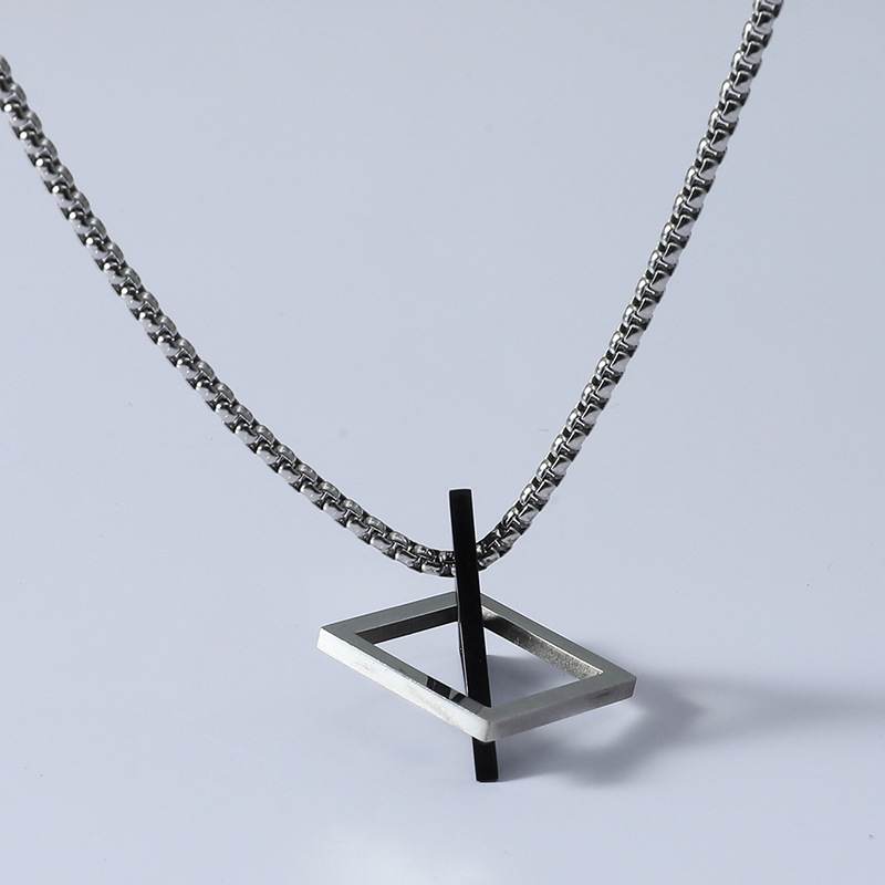 Wholesale Geometric Three-dimensional Titanium Steel Necklace Nihaojewelry display picture 4