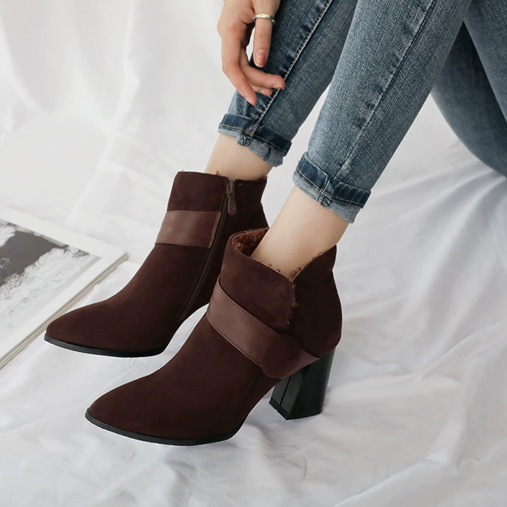 Высокие универсальные низкие ботинки с острым носком и молнией, корейский стиль