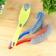 Plastic curved handle pot scrubber, kitchen supplies, household pot scrubber, washing pot brush, street vendor source for one or two yuan