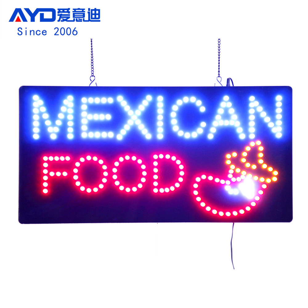 店铺LED广告牌 墨西哥美食标牌 LED MEXICAN FOOD SIGNS 60x30cm