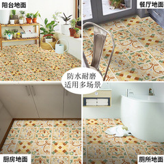 Custom Foreign Trade Hot Selling Black and White Series Self-Adhesive Waterproof Wear-Resistant Thick Self-Adhesive Tile Sticker Floor Renewal Wall Sticker