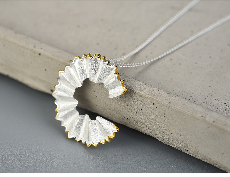 Novelty Style 925 Sterling Silver Plating Geometric Pendant Necklace