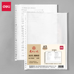 Deli 72616 Document Folder Organizer Inner Pocket, Transparent PP Material, 20-Page File & Album Storage Bag