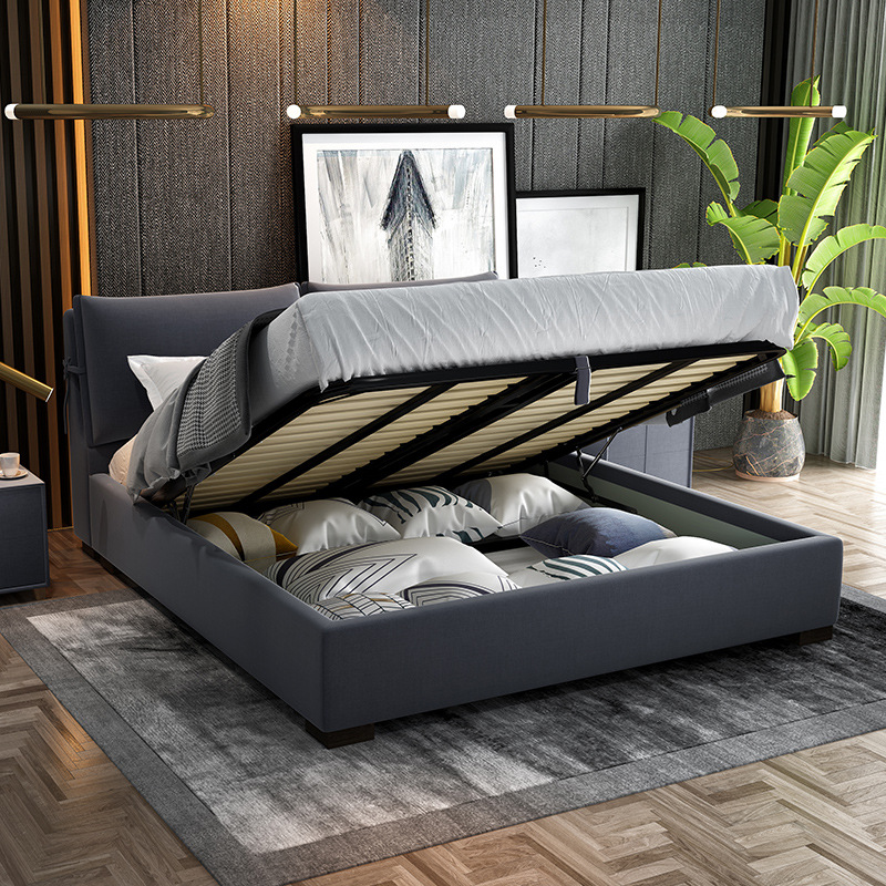 Cama de tela nórdica simple moderna cama doble suave 1,8 m extraíble y lavable dormitorio moda minimalista boda cama 1,5 m image 4