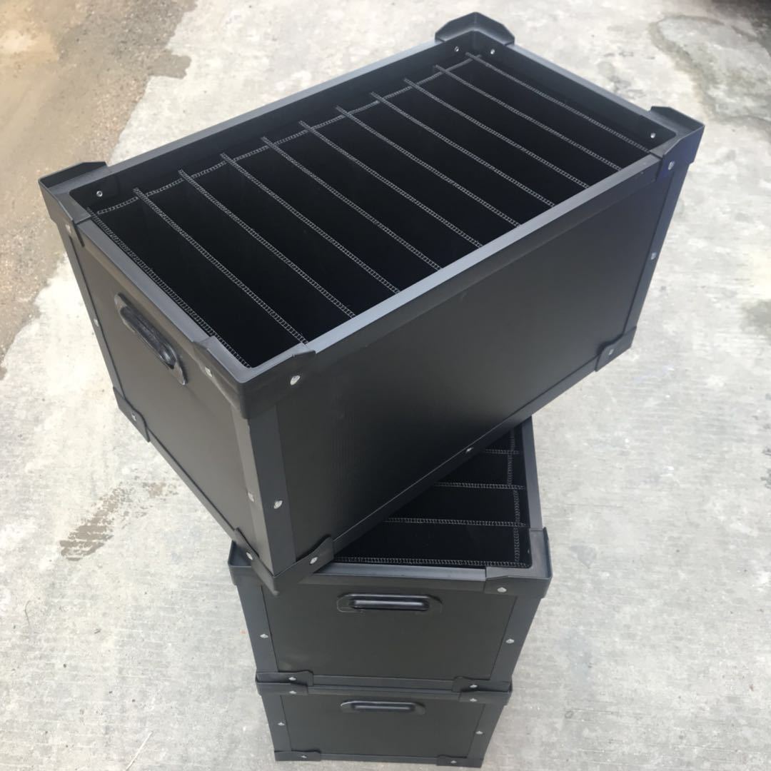 黄黑灰色塑胶纸箱 加工塑料瓦楞中空板平口折叠周转箱 橙色板纸箱