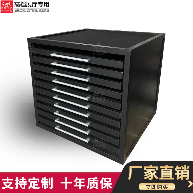 木地板单排抽屉立式落地式抽拉陶瓷样品展示架瓷砖展架专业定制