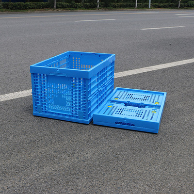 塑料折叠筐 600*400*340折叠塑料筐带盖蔬菜水果箱600-340筐|ru