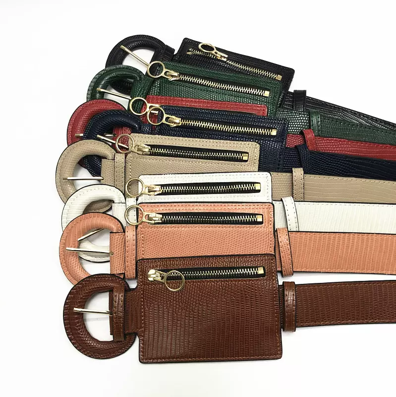 跨境热销欧美爆款双面皮腰包皮带女式个性地铁卡包包牛仔裤腰带女