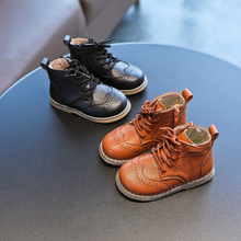 儿童马丁靴2022春季新款 英伦风复古皮靴男童单靴子 女童切尔西靴