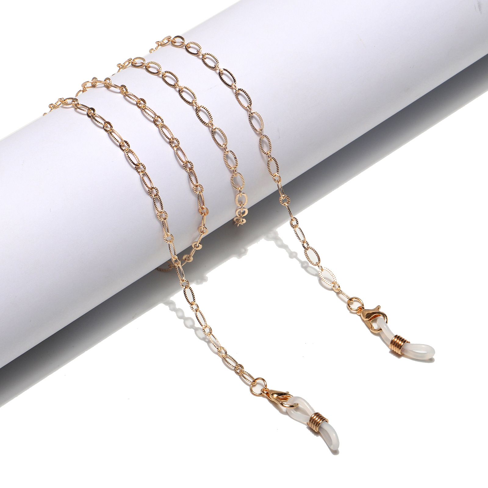 Hot Section Fashion Simple Golden Hollow Copper Glasses Chain Glasses Rope Wholesale Nihaojewelry display picture 1