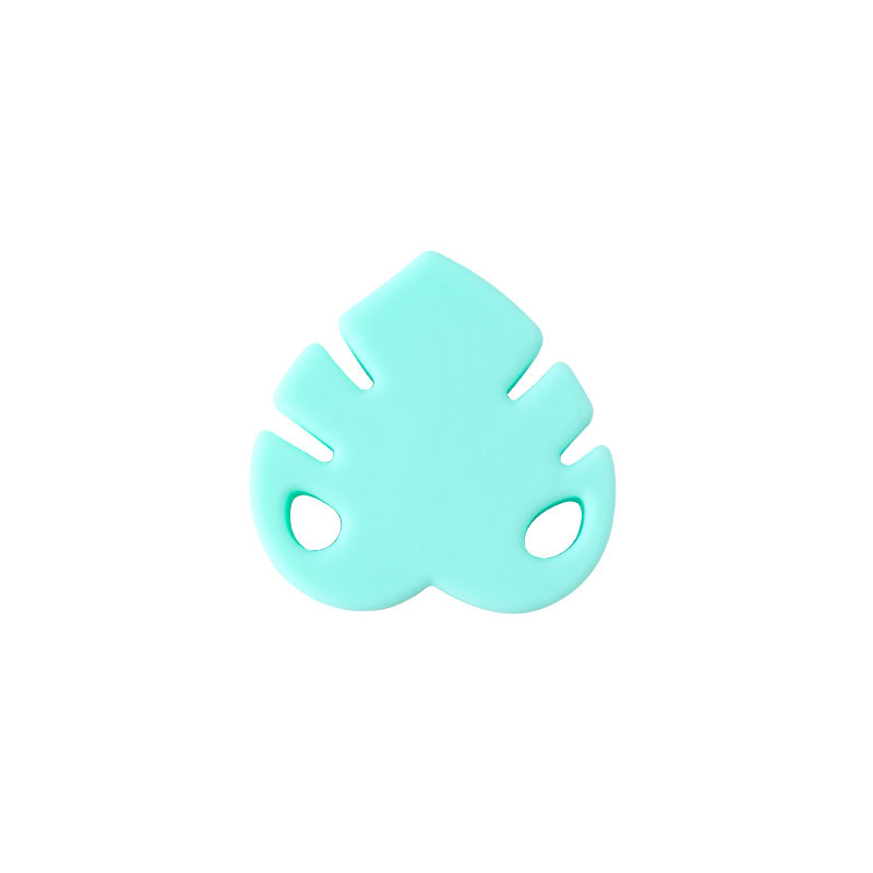 Creativo DIY bebé suministros hojas cuentas de silicona molar juguetes teether pulsera chupete cadena collar Accesorios