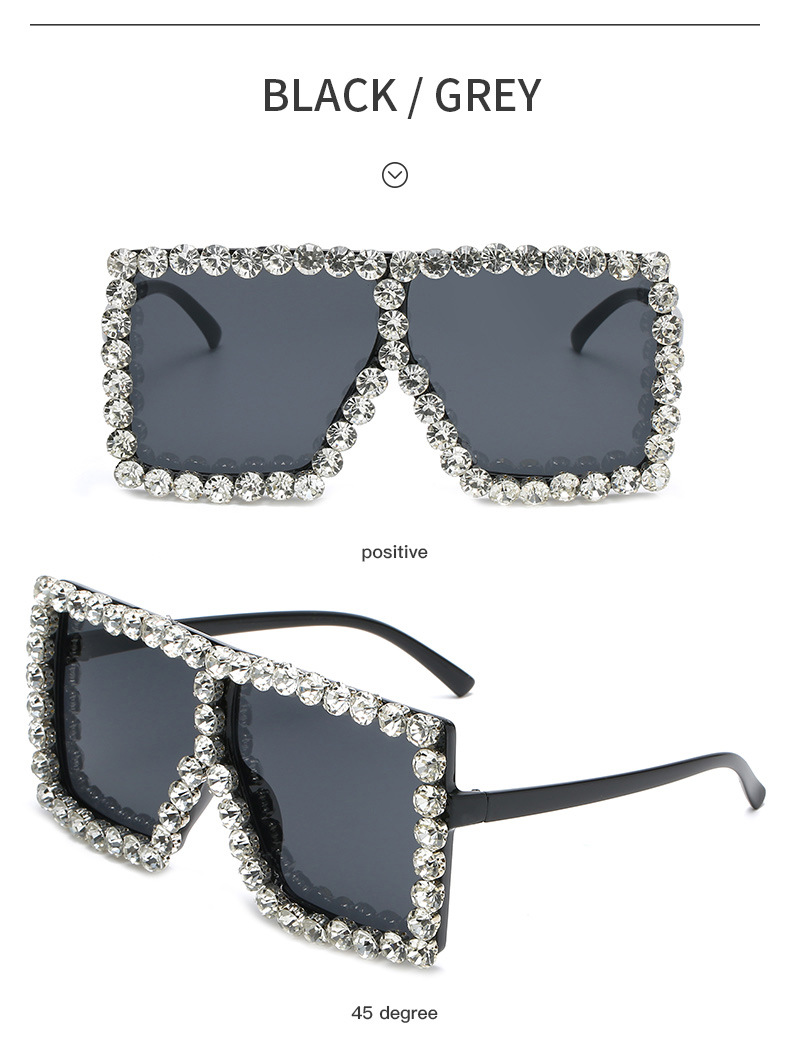 Fashion Gradient Color Pc Square Diamond Full Frame Women's Sunglasses display picture 3