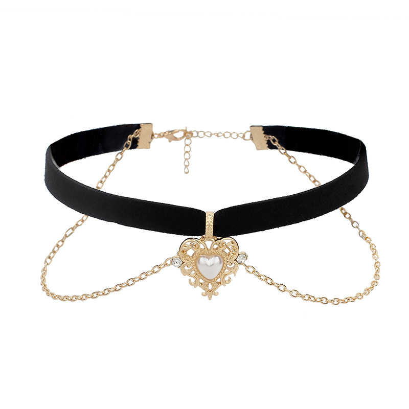 10g Weight Choker Classification Wedding, Travel Occasion Women'S Gender Simple Style Style Gold Color New Double  Simple Short  Velvet Love  Clavicle Chain Wholesale Nihaojewelry 6