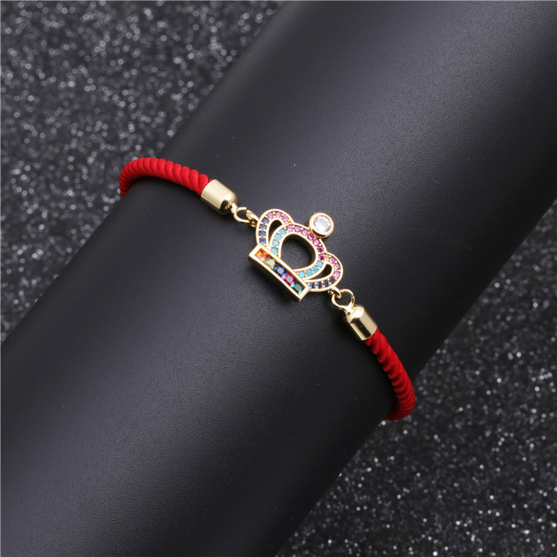 Croix-frontière E-commerce Milan Rouge Corde Bracelet Micro-incrusté Couleur Zirconium Rouge Corde Chanceux Arbre Bracelet Réglable En Forme De Coeur Bracelet display picture 5