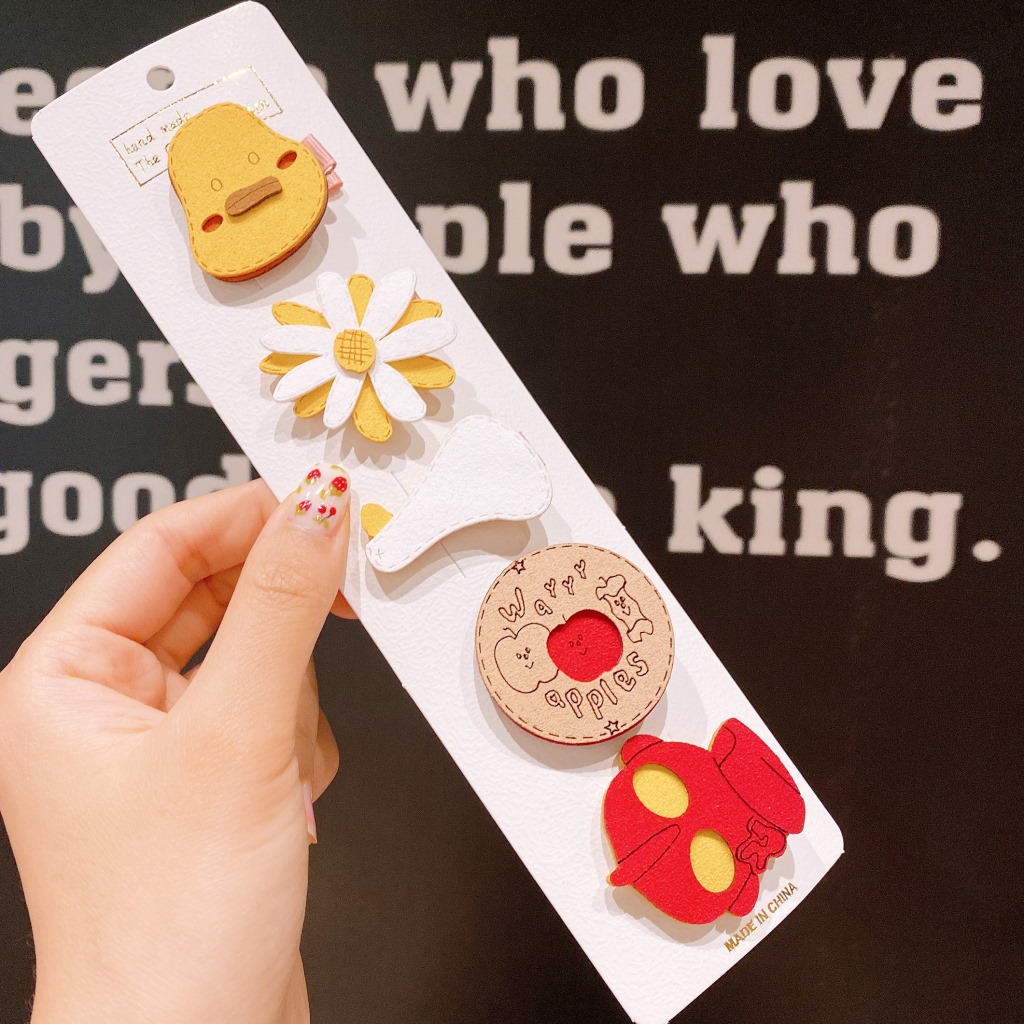 Nuevo estilo coreano linda chica horquilla fruta pequeña combinación de horquilla animal flequillo fresco clip traje de pelo de los niños