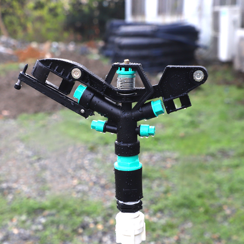1 pulgada de aleación de plástico agrícola de campo de riego rociador de brazo oscilante horticultura de césped ajustable 360 grados de rotación sin impuestos