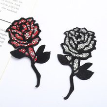 源头工厂植绒玫瑰花树脂热转印烫钻补丁服装包贴布手机壳烫图DIY