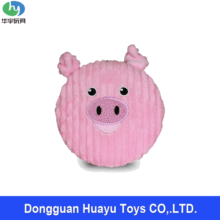 定制设计粉色圆形小猪玩偶宠物啃咬陪玩毛绒公仔猫狗系列填充玩具