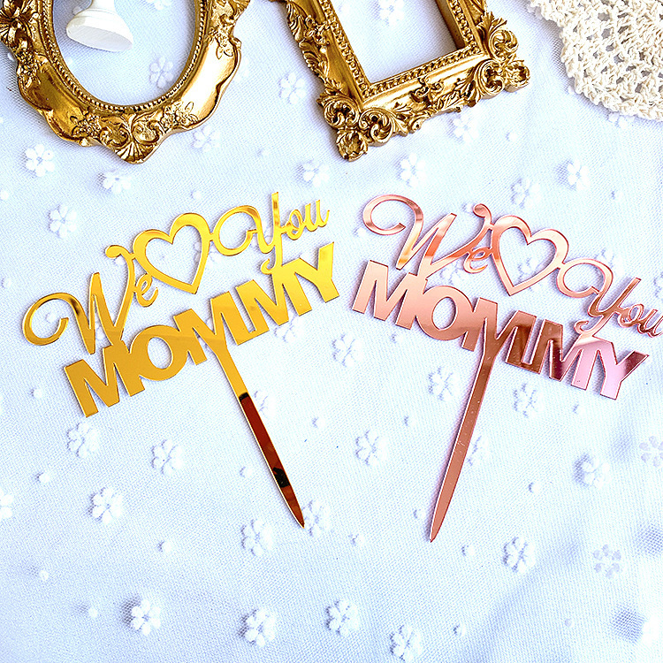 Mom, we love you English love card inserting cake decoration Mother's Day cake card inserting birthday cake plug-in Mom, we love you English love card inserting cake decoration Mother's Day cake card inserting birthday cake plug-in