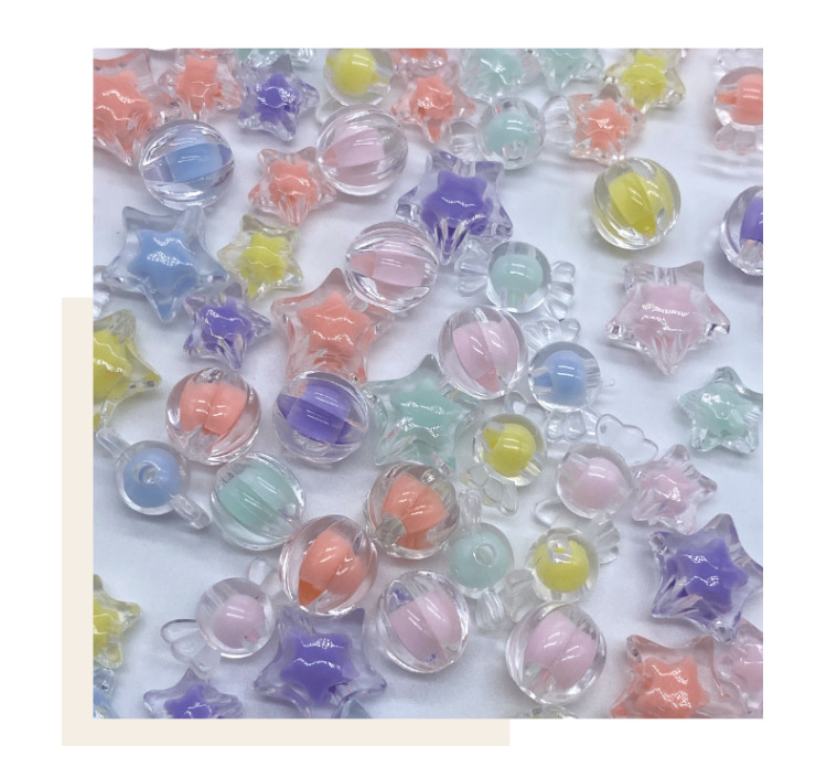 Factory direct sales of acrylic versatile T-shaped transparent pearl beads, diy five-pointed star pumpkin beads to make children's headbands detail image 7