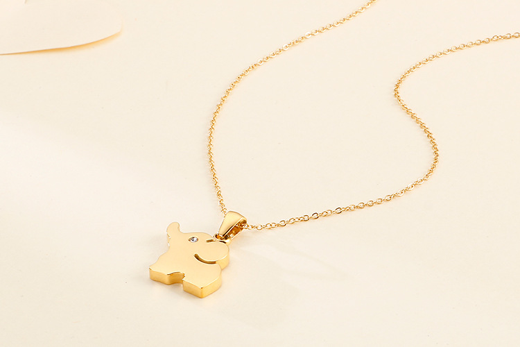 fashion new elephant pendant set stainlesss steel animal earrings necklace jewelry set wholesale