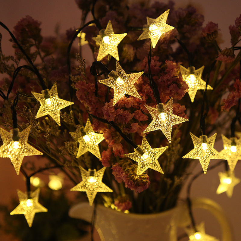 跨境热销太阳能灯串星星灯气泡球户外工程防水彩灯阳台庭院装饰灯|ms