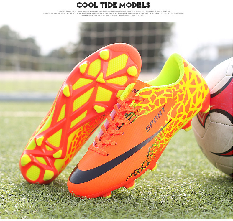 Low-Top-Fußball für Jungen und Mädchen mit gebrochenen Kunstrasen-Lederfüßen, AG-Langnägeln, Schülersporttraining_voghion.com