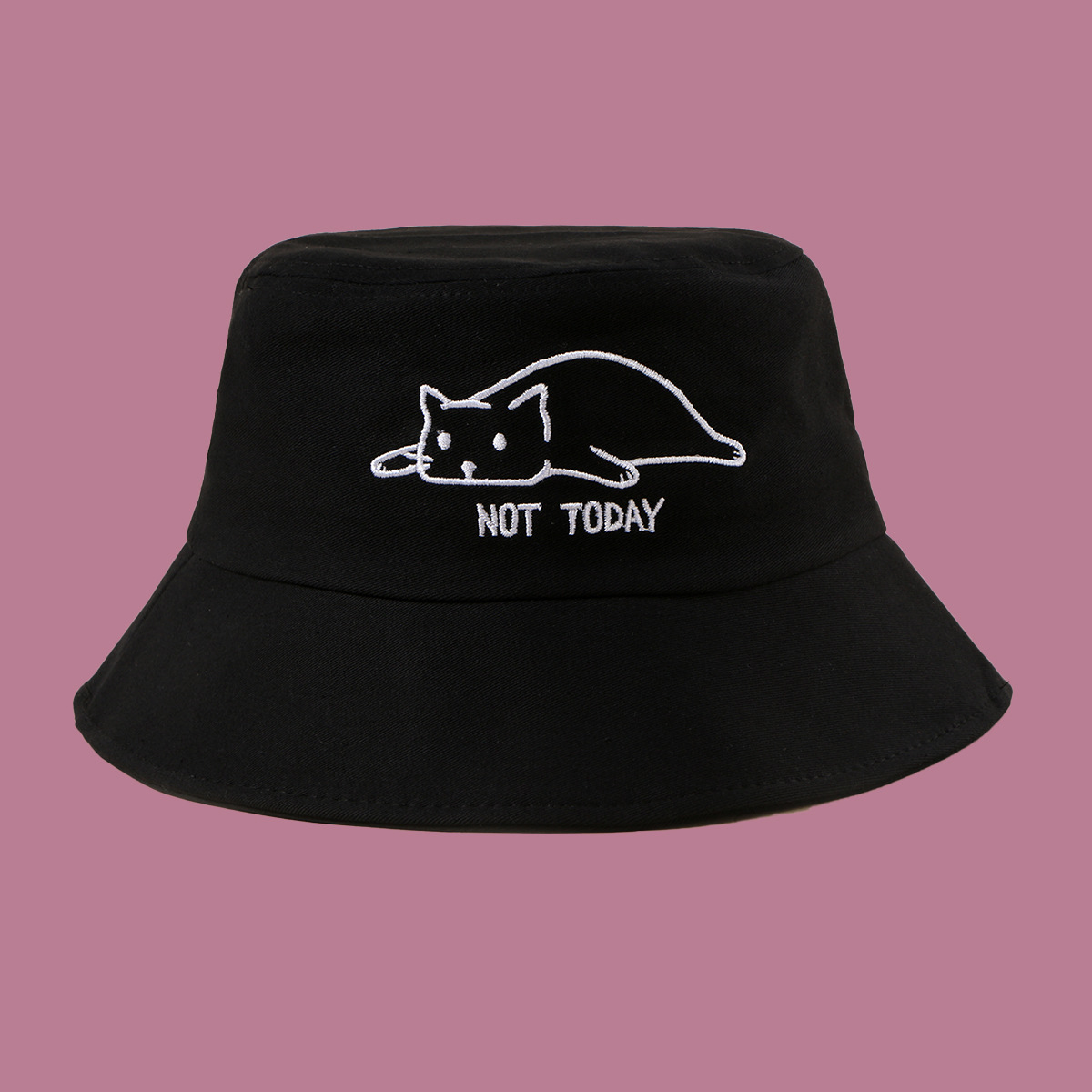 New Cute Cat Wild Black Hat Simple Casual Sun Hat display picture 7