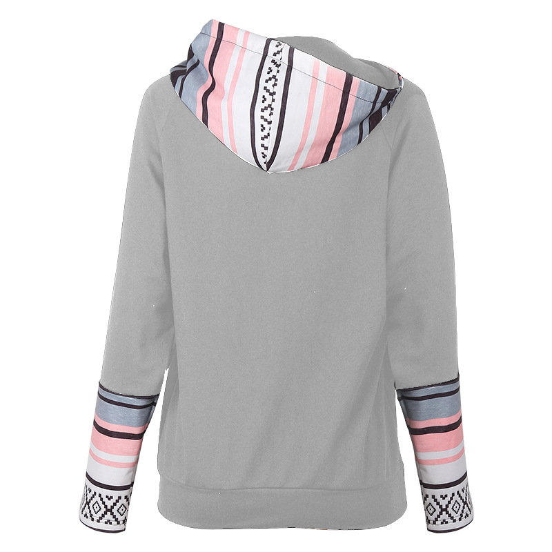 printed stitching thickened all-match hooded sweatershirt NSZH18596