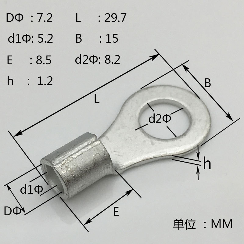 RNB circular Cold Terminals Ends 100 Copper thickening connection nose Naked Terminal