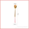 Red stone pattern ice cream spoon