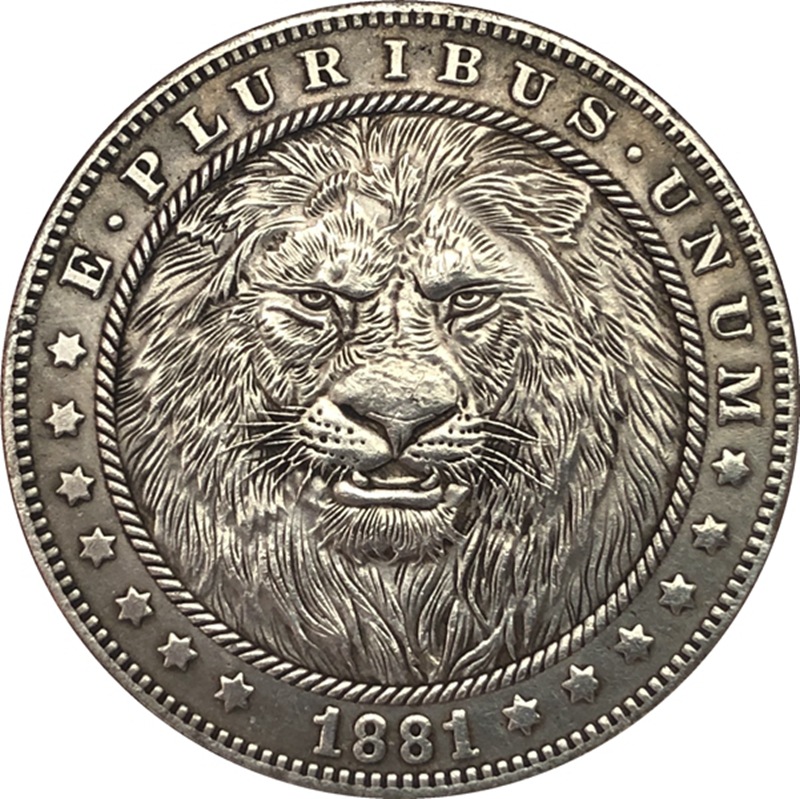 厂家批发38MM仿古银元钱币美国摩根流浪汉硬币1881CC工艺品#13