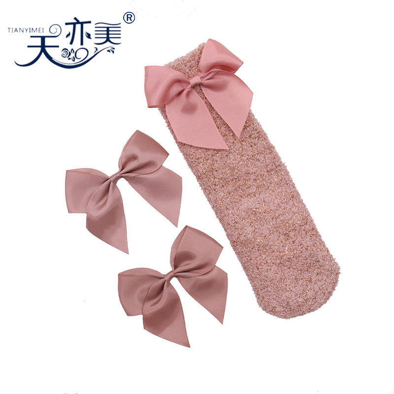 Otoño e invierno calcetines embalaje decorativo arco 4cm hilo rojo cinturón hecho a mano arco accesorios pequeña flor