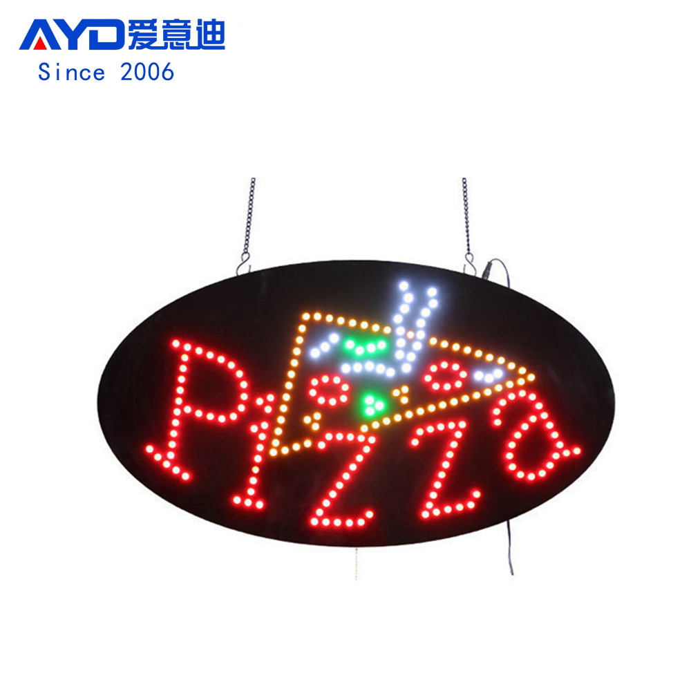 披萨店LED广告牌挂牌店面门牌标识 灯箱 LED PIZZA SIGN 48x24cm