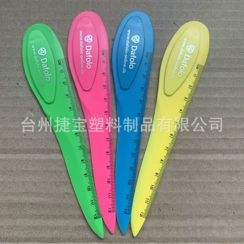 Multifunctional blade ruler three -in -one scale bookmark ruler straight ruler bookmark Bookmark with a letter -open function