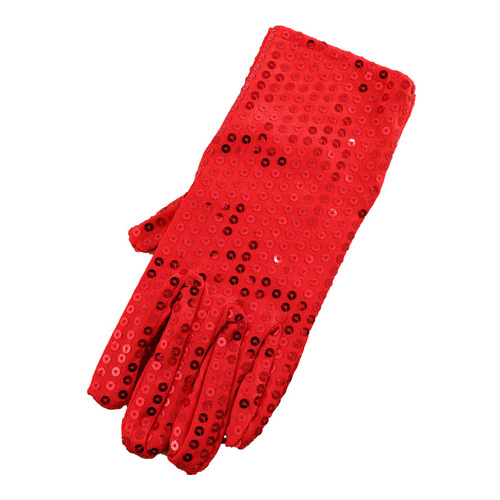 Factory direct sales adult glittering sequined gloves for men and women performing adult dance stage sequined gloves wholesale