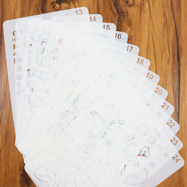 智贝主图_3绘画模板24款益智懒人B5模板尺镂空画板手抄报