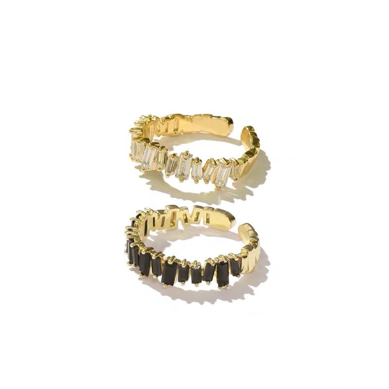 1 Piece Quantity Daily Occasion Copper Material Square Pattern 1 Piece Simple Style Square Copper Inlay Zircon Rings